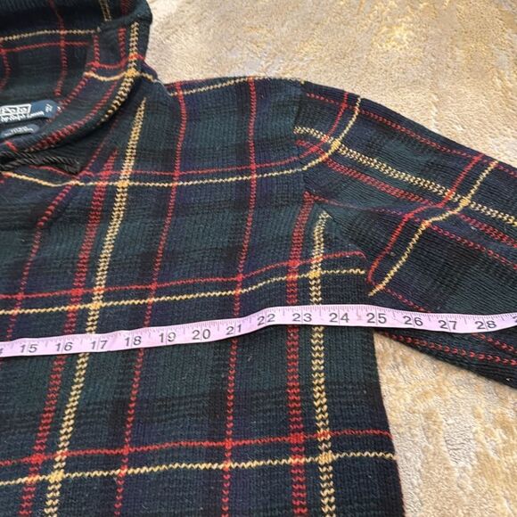 Vintage Polo Ralph Lauren wool Sweater! XXL Green Tartan Plaid Fisherman Style - Picture 6 of 10